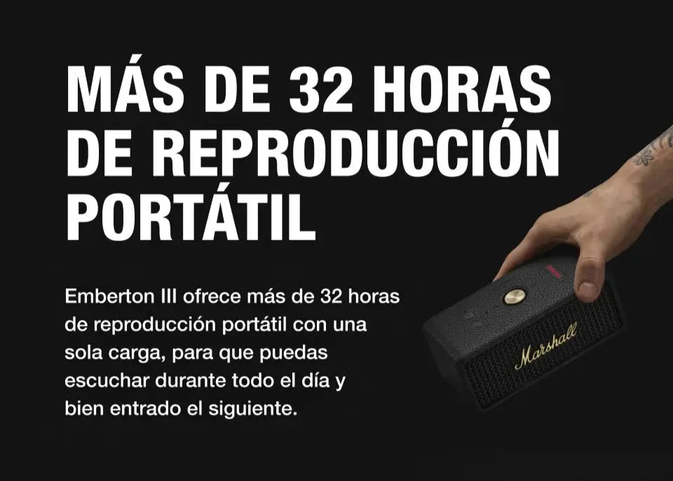 Parlante Marshall Emberton III Bluetooth - Negro/Laton