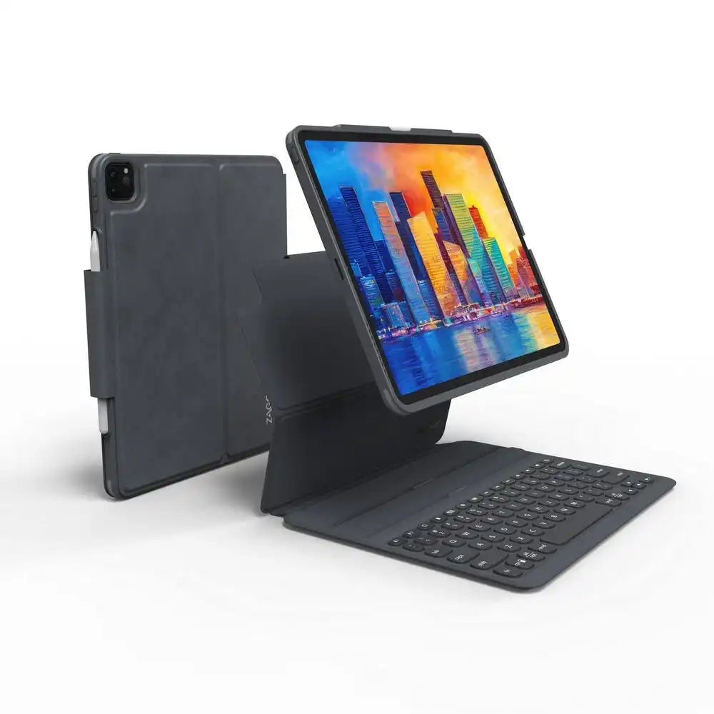Teclado con Funda Zagg Pro Keys para iPad Pro 12.9 (Gen 6/5/4/3) Air 13 M2 - Negro/Gris