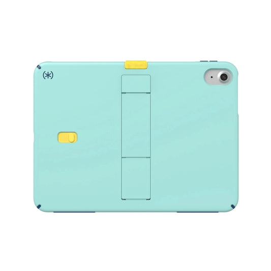 Cas_Speck_con_Soporte_para_iPad_11_10_Gen_Turquesa_Amarillo_Posicion_1_iShop_Costa_Rica