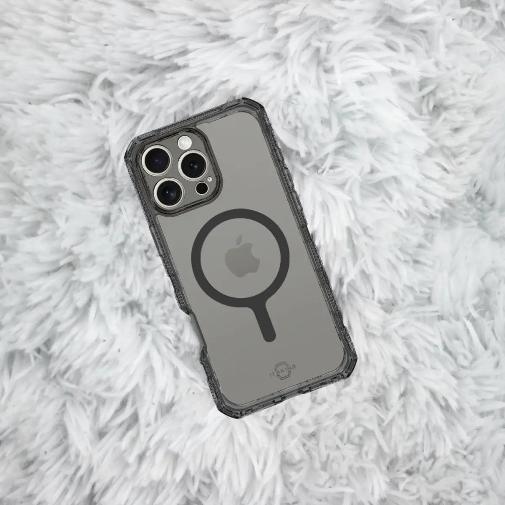 Case ItSkins Supreme R Clear con MagSafe para 16 Pro - Grafito