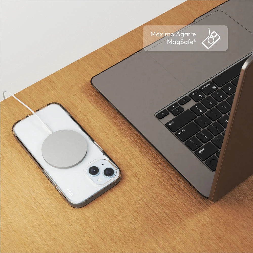 Case NCO SafeCase Clear Crystal con Magsafe para iPhone 15 - Transparente