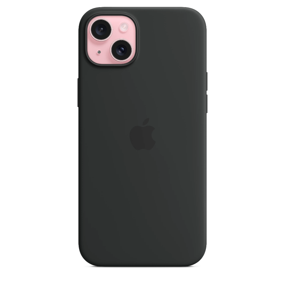 Funda de silicón con MagSafe para el iPhone 15 Plus - Negro