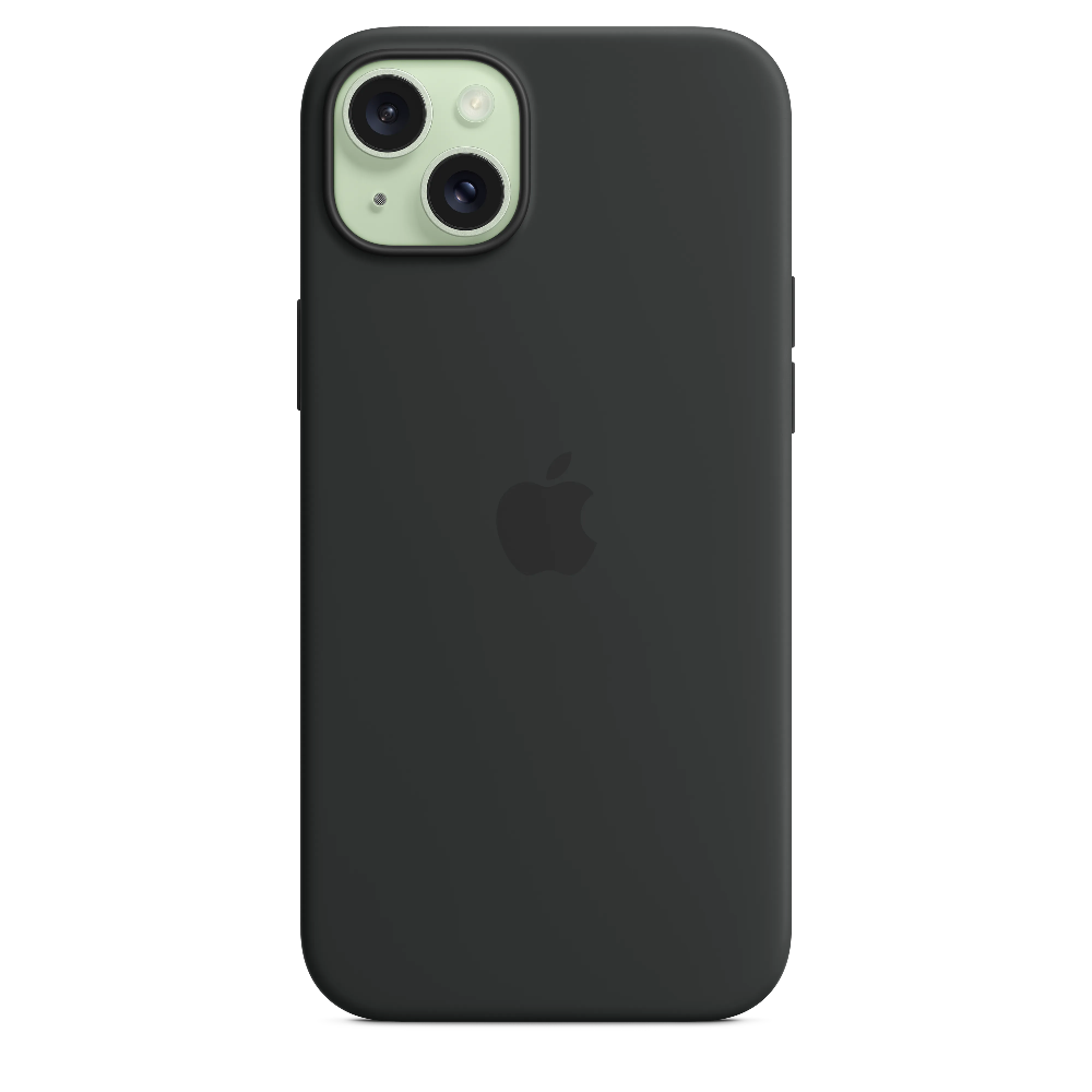 Funda de silicón con MagSafe para el iPhone 15 Plus - Negro