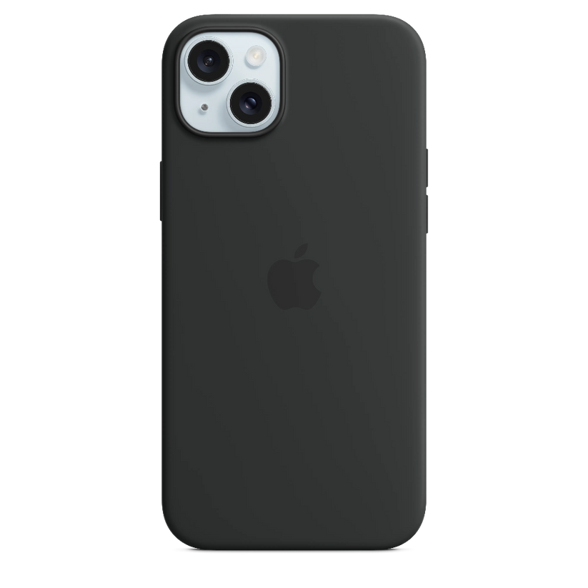 Funda de silicón con MagSafe para el iPhone 15 Plus - Negro