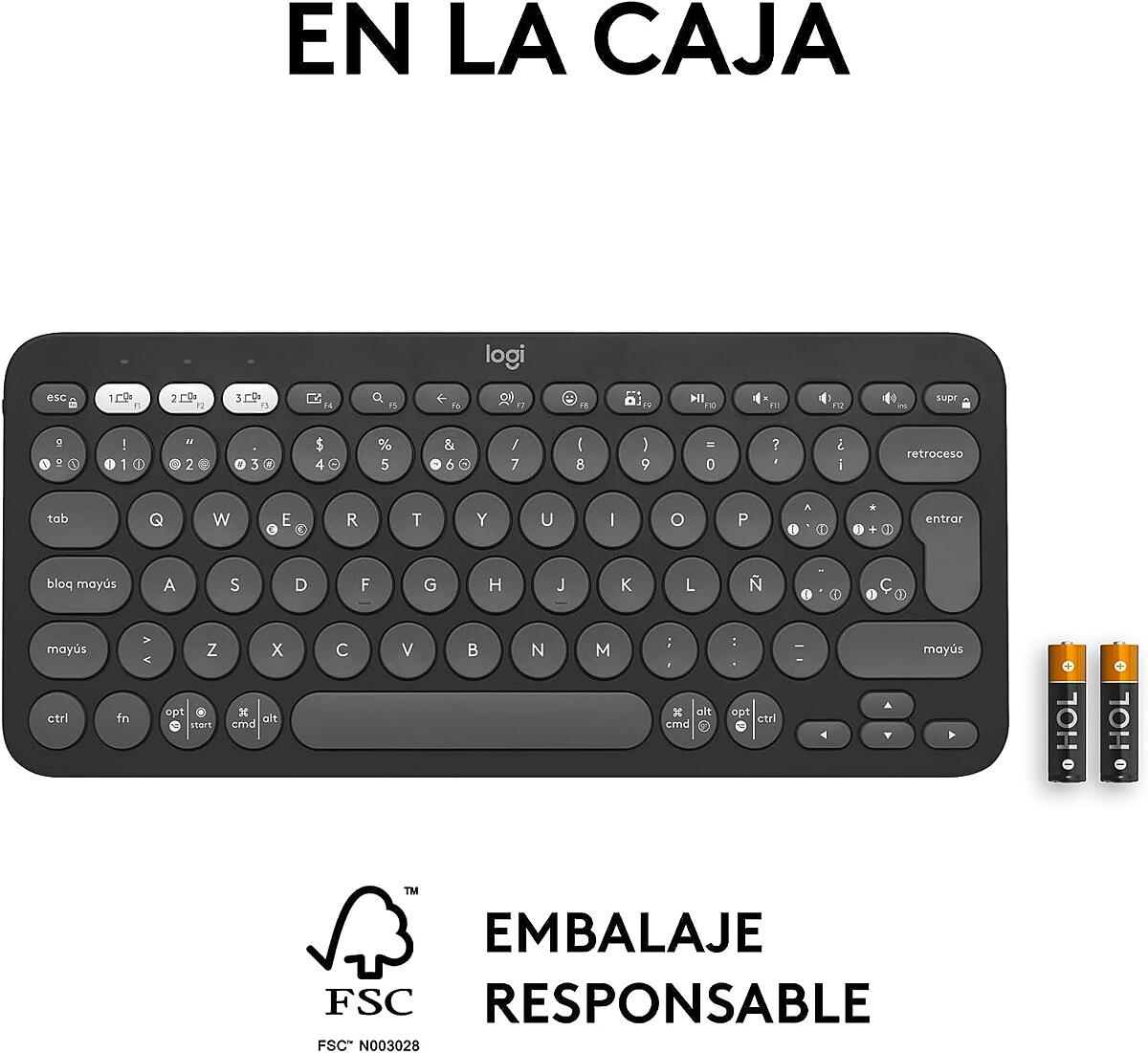 Teclado Bluetooth Multidispositivo Logitech Pebble Keys 2 K380s - Grafito