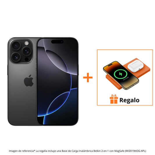 iPhone 16 Pro - 256GB - Titanio Negro + Base de Carga Inalámbrica Belkin con MagSafe