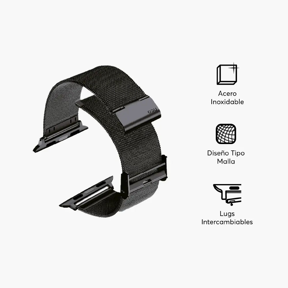 Correa Acero Inoxidable NCO MeshLoop para Watch - Negro