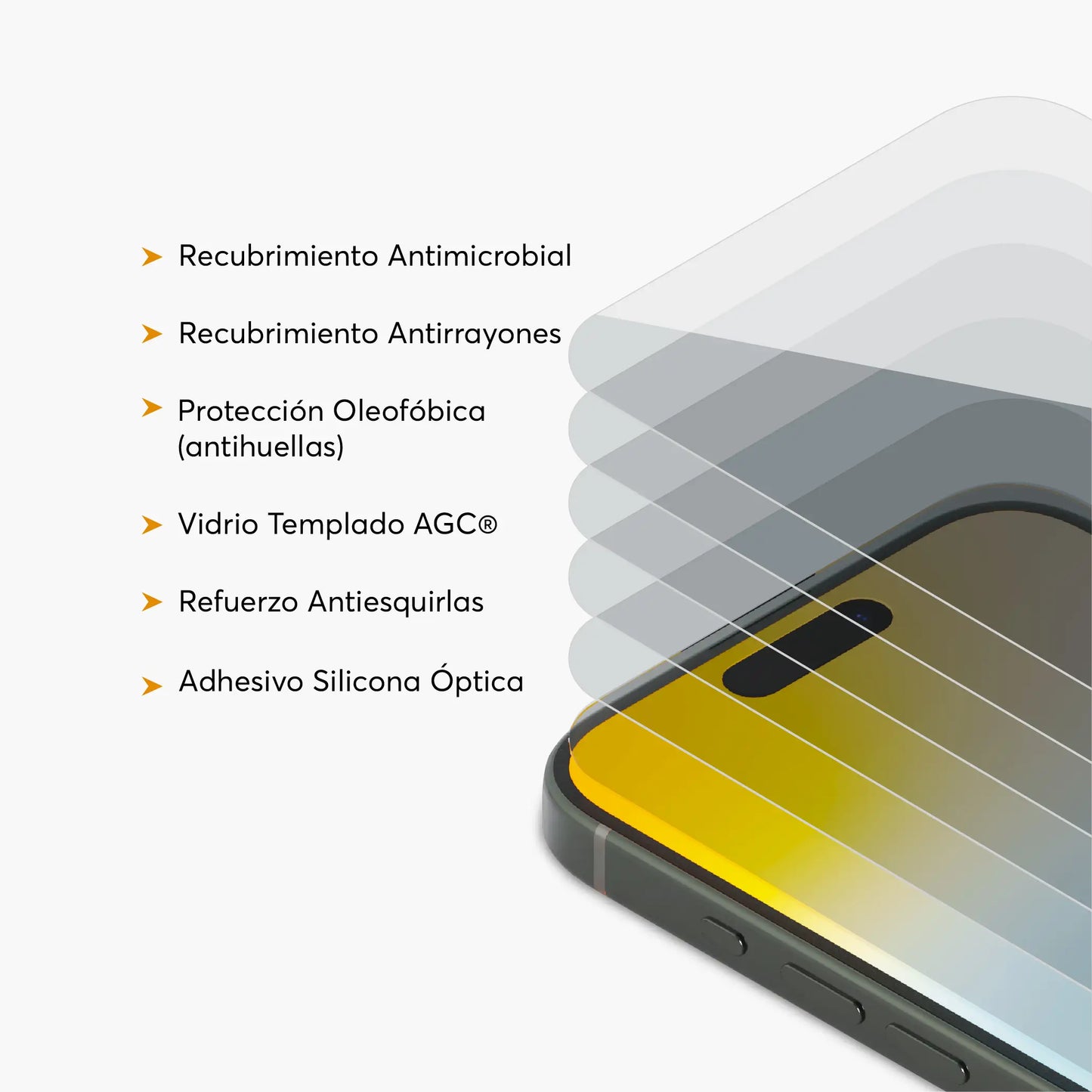 Protector de Pantalla NCO GlassGuard para iPhone 15 y 16
