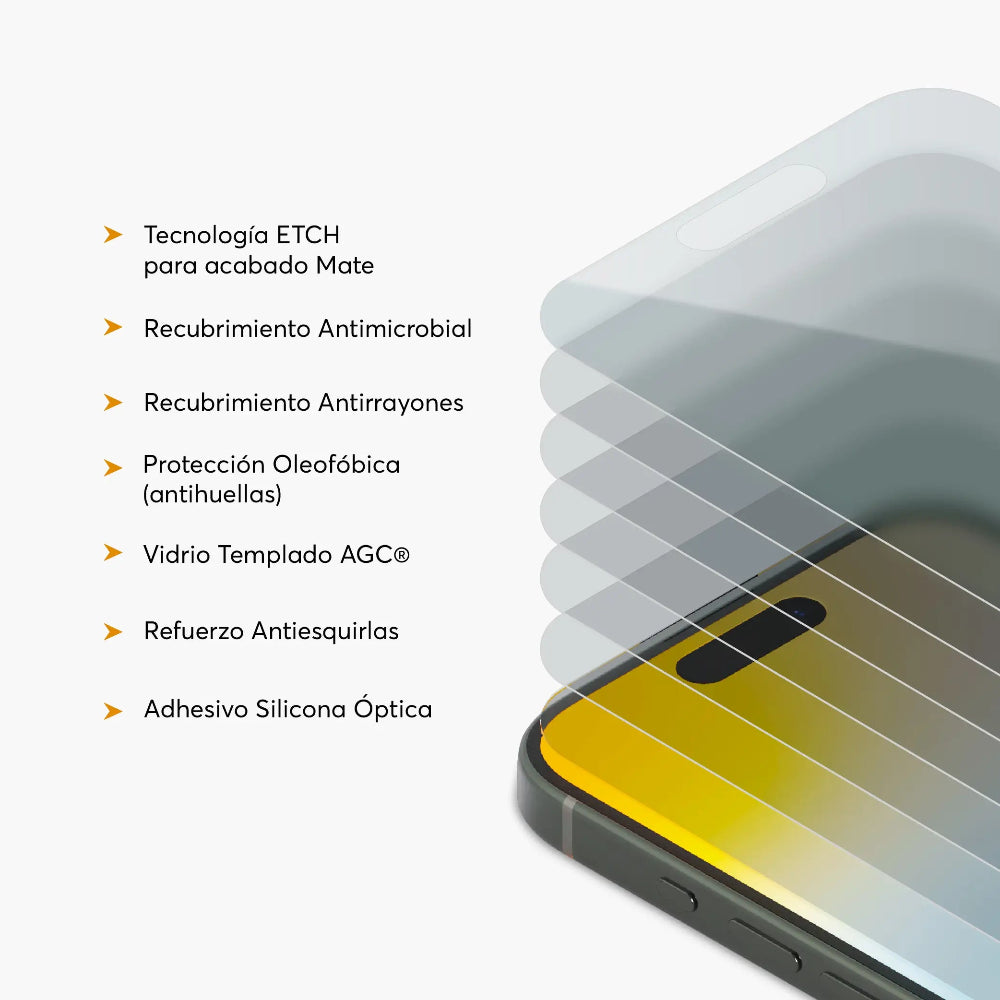 Protector de Pantalla Mate NCO NanoGlass para iPhone 15 Plus/16 Plus