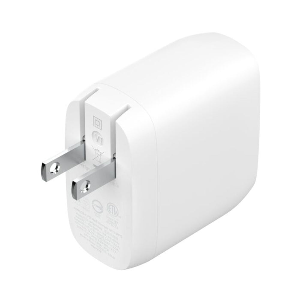 Cargador de Pared Inteligente Belkin (2 USB-C) 60W- Blanco