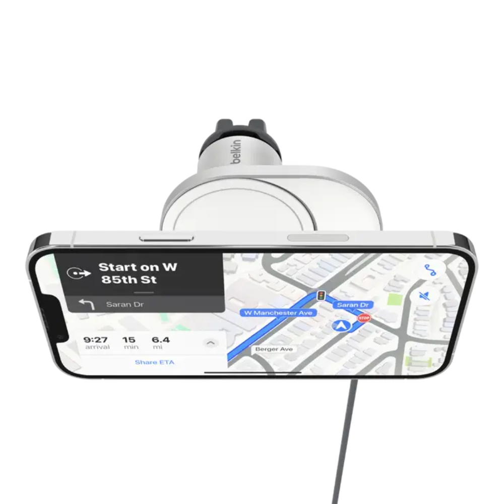 Cargador Magnético Belkin con Magsafe para Carro 15W - Gris