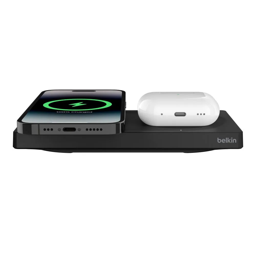 Base de Carga Inalámbrica Pad Belkin 2 en 1 con MagSafe - Negro