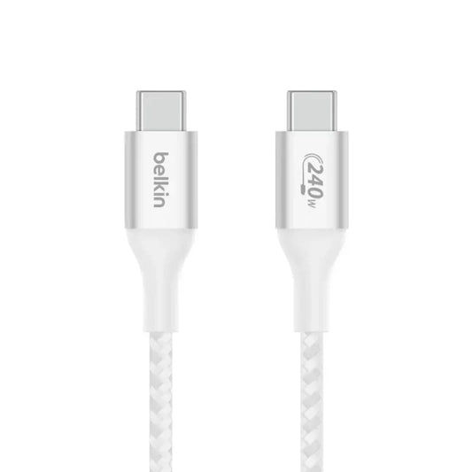 Cable de Carga Trenzado Belkin USB-C a USB-C 240W de 2m - Blanco