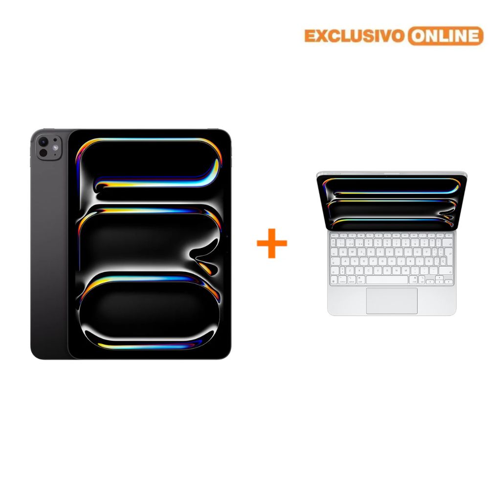 iPad Pro 11 Chip M4 - 256GB - Negro Espacial + Case con Teclado Apple Magic Keyboard Español - Blanco