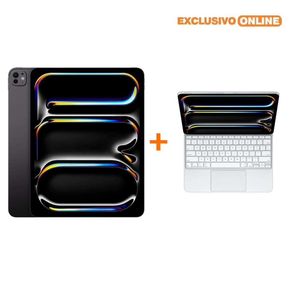 iPad Pro 13 Chip M4 - 512GB - Negro Espacial + Magic Keyboard - Inglés (EE. UU.) - Blanco