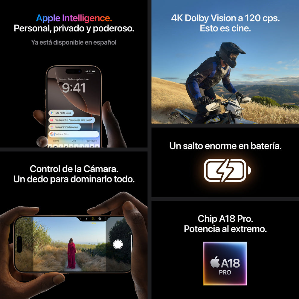iPhone 16 Pro - 128GB - Titanio del Desierto + Base de Carga Inalámbrica Belkin con MagSafe