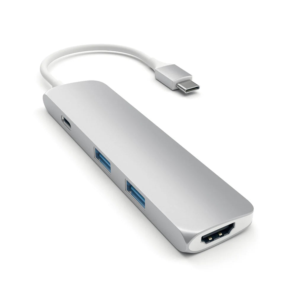 Adaptador Satechi Multipuerto Tipo C 4K - Plata
