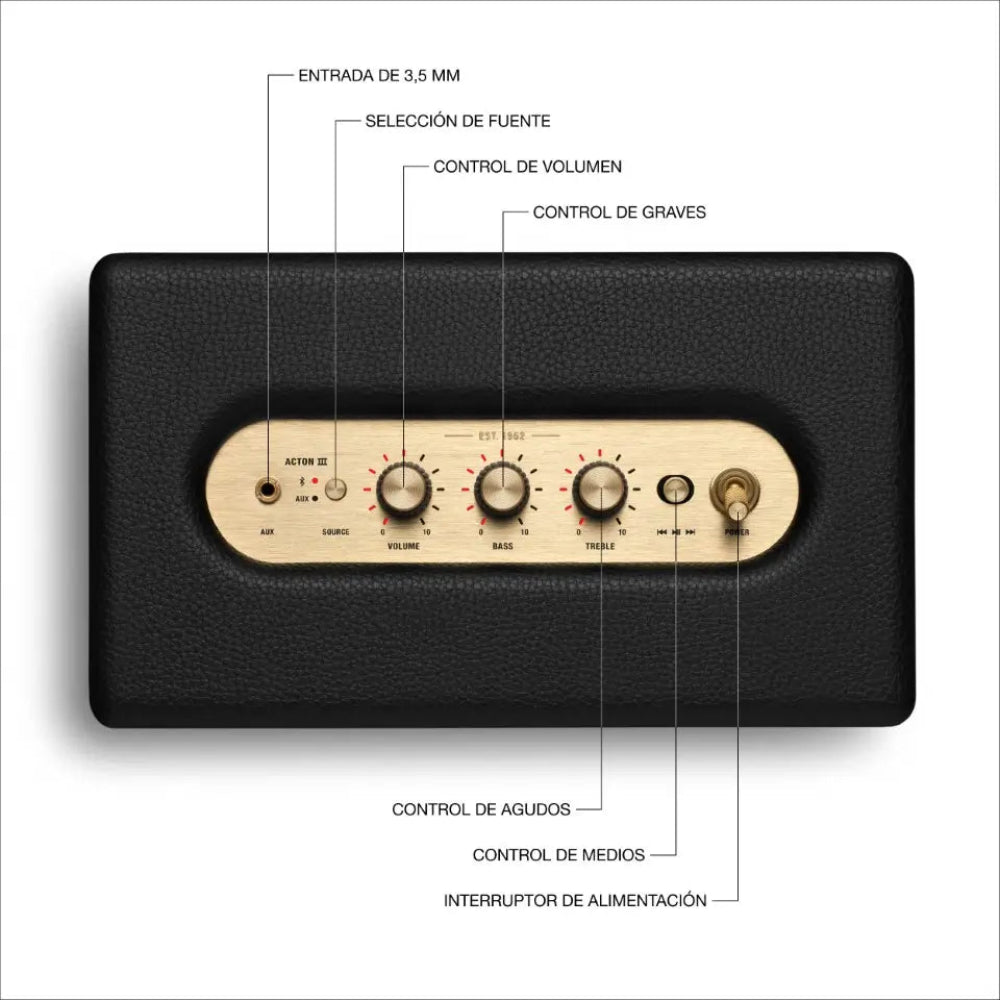 Parlante Marshall Acton III Bluetooth - Negro