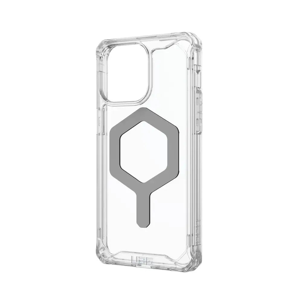 Case UAG Plyo con MagSafe para iPhone 15 Pro Max - Transparente/Plata