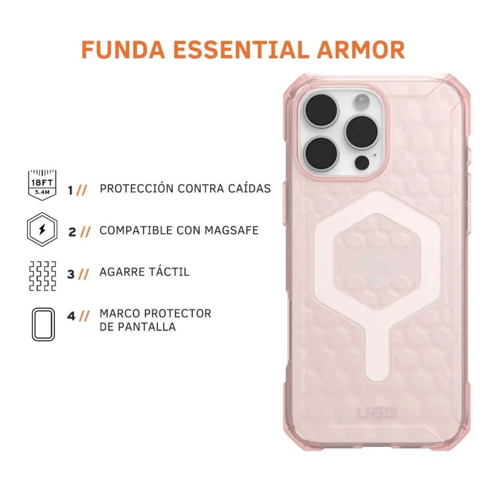 Case UAG Essential Armor con Magsafe para 16 Pro Max - Rosa