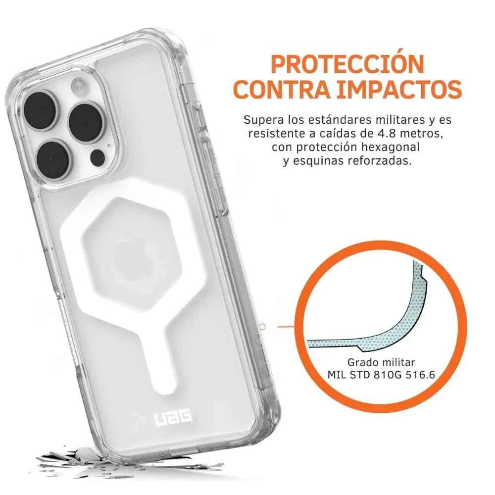 Case UAG Plyo con Magsafe para 16 Pro Max - Transparente/Blanco