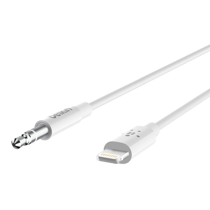 Cable de Audio Belkin de 3.5 mm con conector Lightning - Blanco