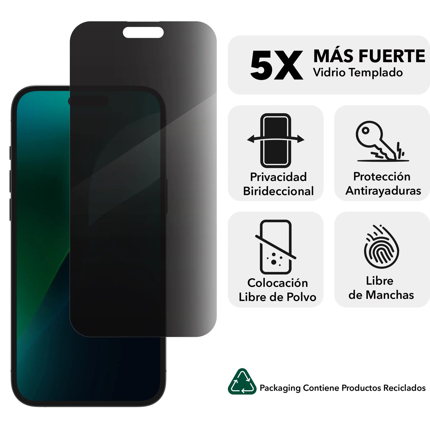 Protector de Pantalla Zagg Glass Elite Privacidad para iPhone 16 Plus/15 Plus