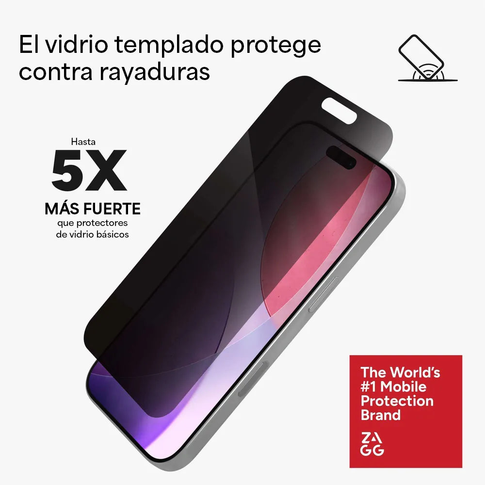Protector de Pantalla Zagg Glass XTR Privacidad para iPhone 17 Pro - Transparente