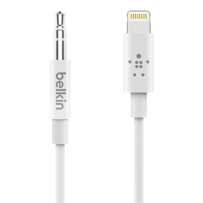 Cable de Audio Belkin de 3.5 mm con conector Lightning - Blanco