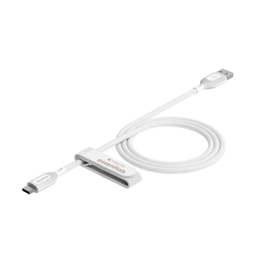 Cable Mophie Essential trenzado USB-A a USB-C 15w 1m - Blanco