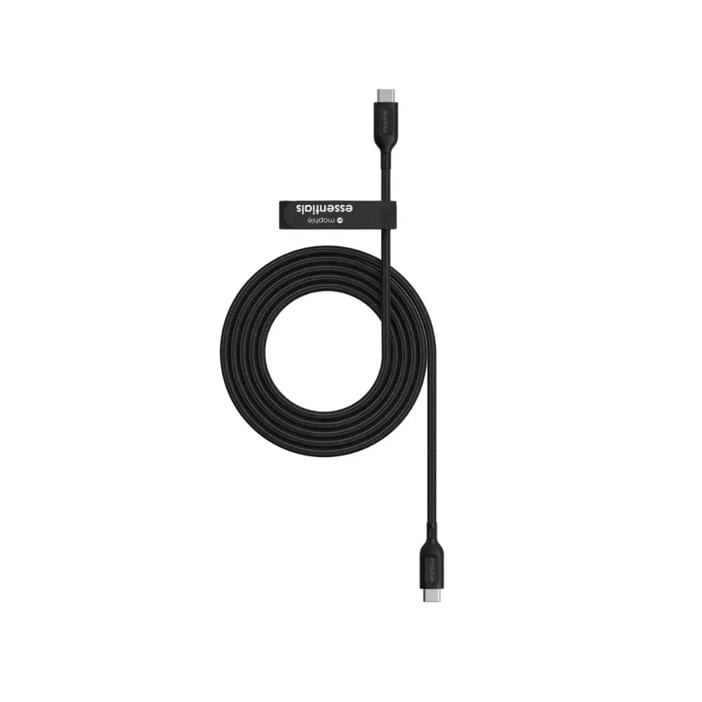 Cable Mophie essential trenzado USB-C a USB-C 60w 2m - Negro