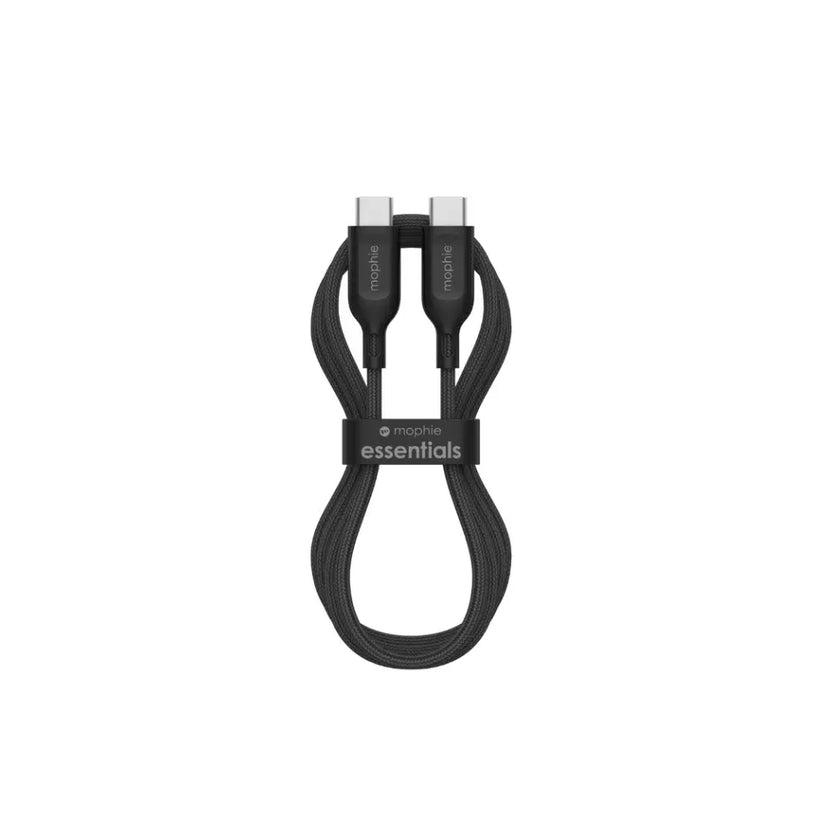 Cable Mophie essential trenzado USB-C a USB-C 60w 1m - Negro