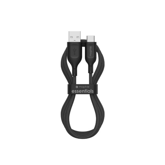 Cable Mophie essential trenzado USB-A a USB-C 15w 1m - Negro