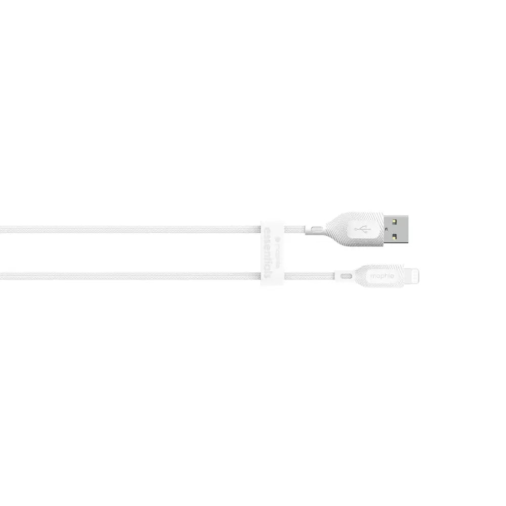 Cable Mophie essential trenzado USB-A a Lightning 12w 2m - Blanco