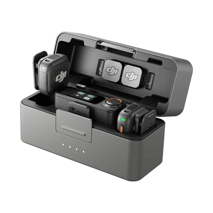 Microfono DJI Mic 3 2 TX + 1 RX + Charging Case - Negro