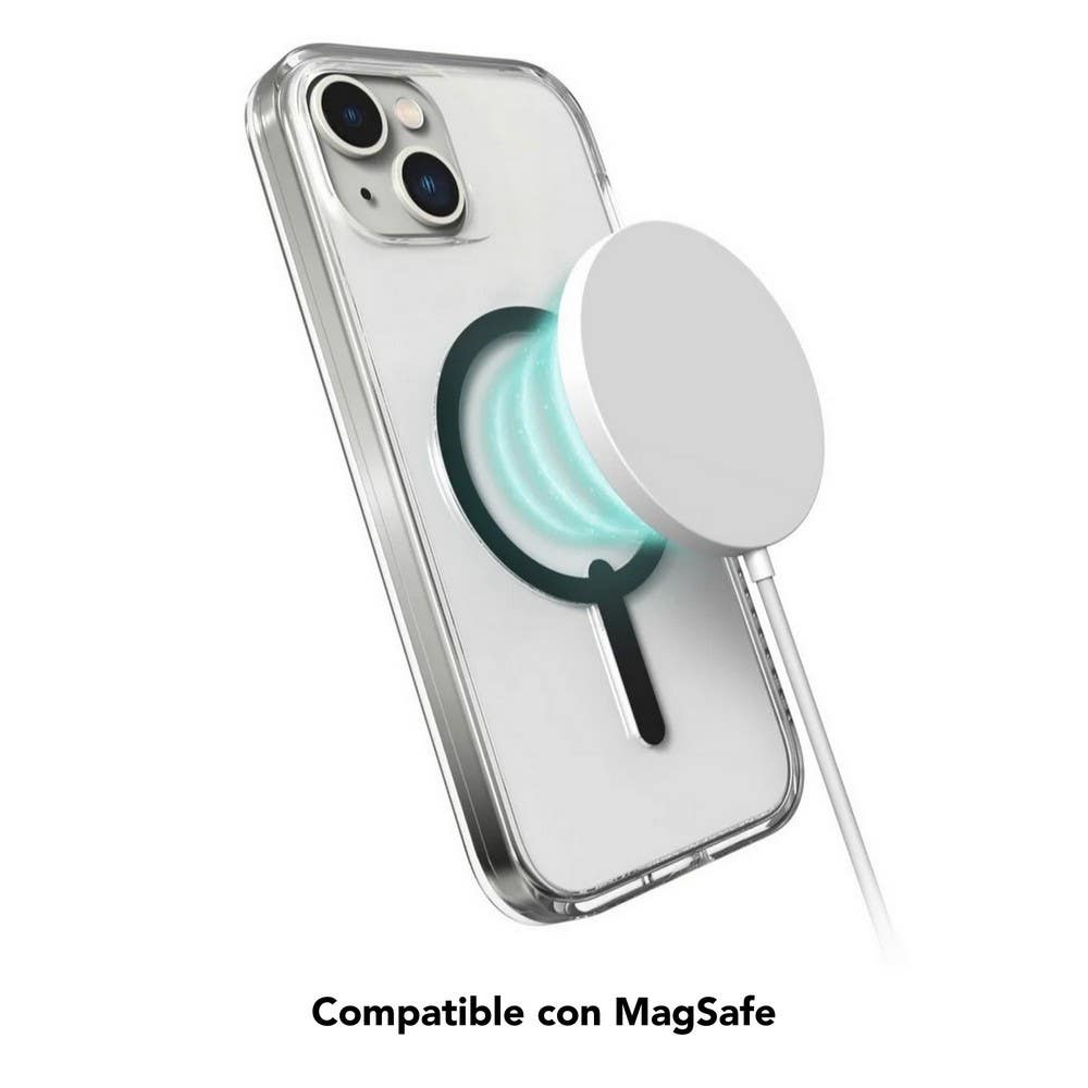 Case GEAR4 Milan Snap con MagSafe para iPhone 14 - Transparente/Verde