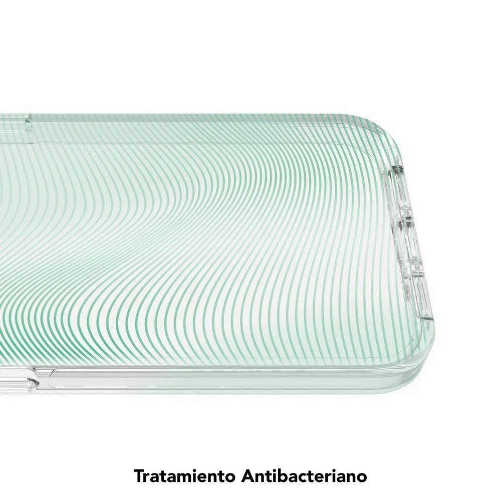 Case GEAR4 Milan Snap con MagSafe para iPhone 14 - Transparente/Verde