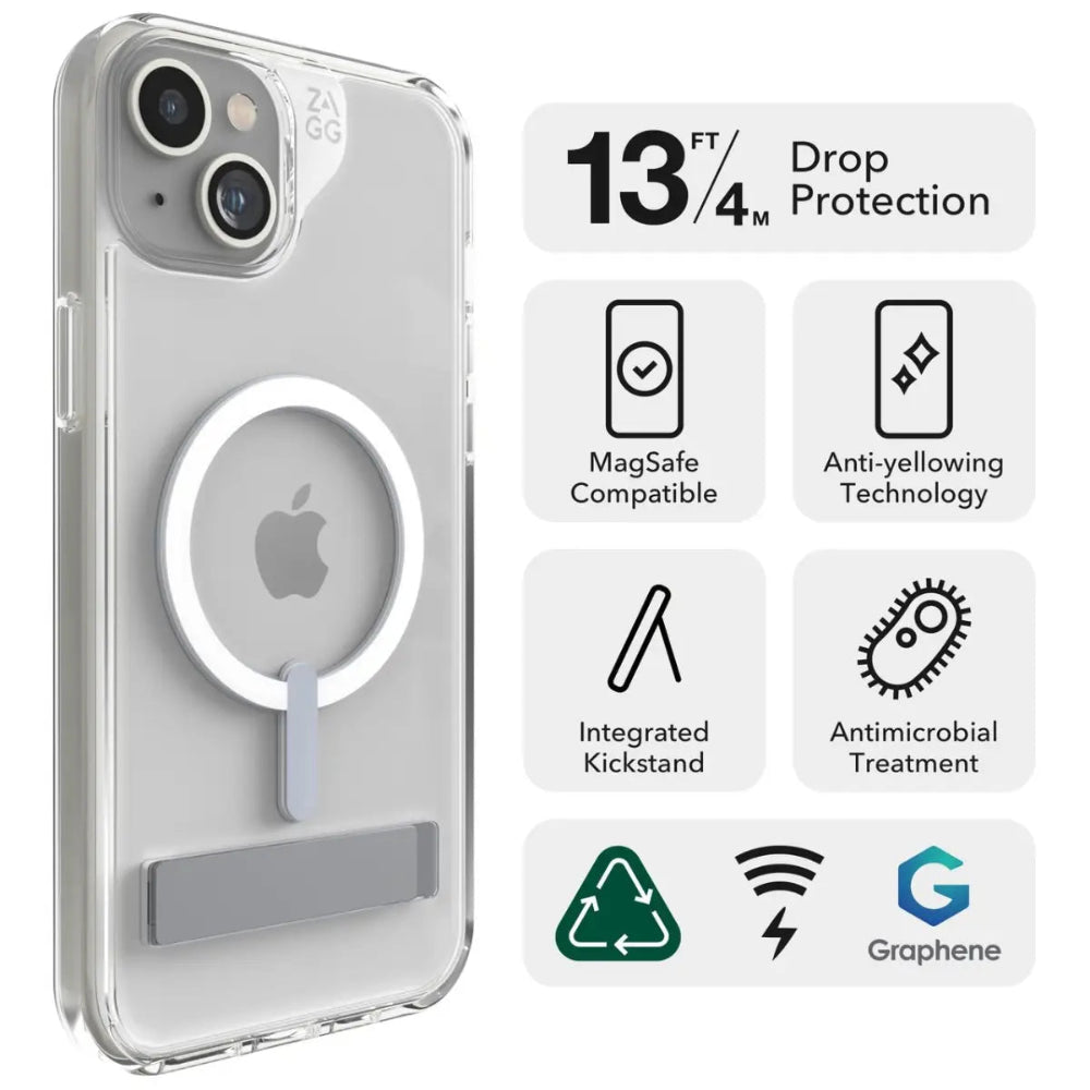 Case ZAGG Crystal Palace Snap Magsafe KS para iPhone 15 Plus/14 Plus - Transparente