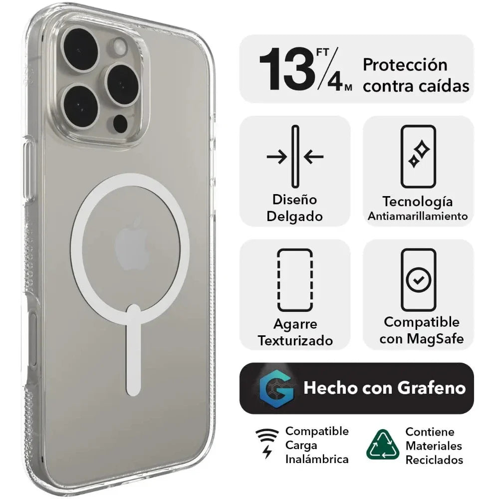 Case ZAGG Crystal Palace con MagSafe para iPhone 16 Pro - Transparente