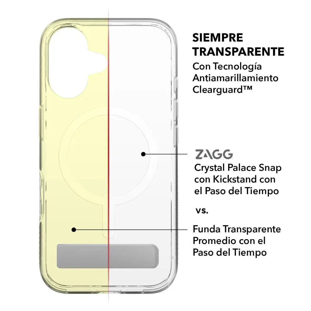 Case Zagg Crystal Palace Snap Magsafe KS para iPhone 16 - Transparente