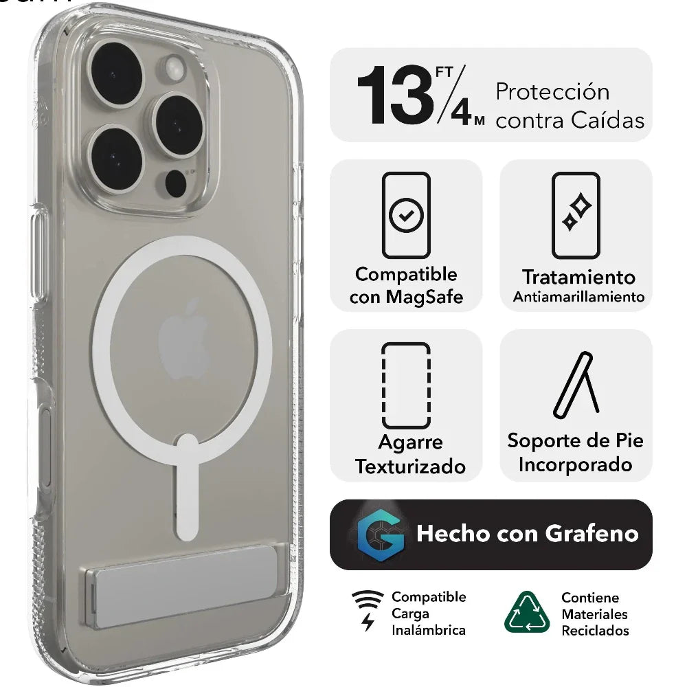 Case Zagg Crystal Palace Snap Magsafe KS para iPhone 16 Pro - Transparente