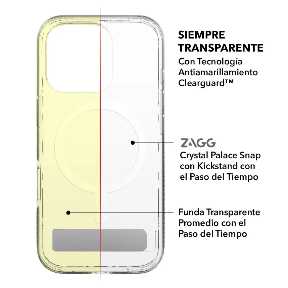 Case Zagg Crystal Palace Snap Magsafe KS para iPhone 16 Pro - Transparente