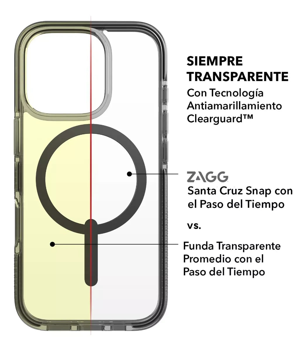 Case Zagg Santa Cruz Snap Magsafe para iPhone 16 Pro - Negro