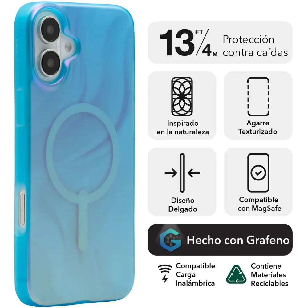 Case ZAGG Milan Snap para iPhone 16 compatible con Magsafe - Aurora Intenso