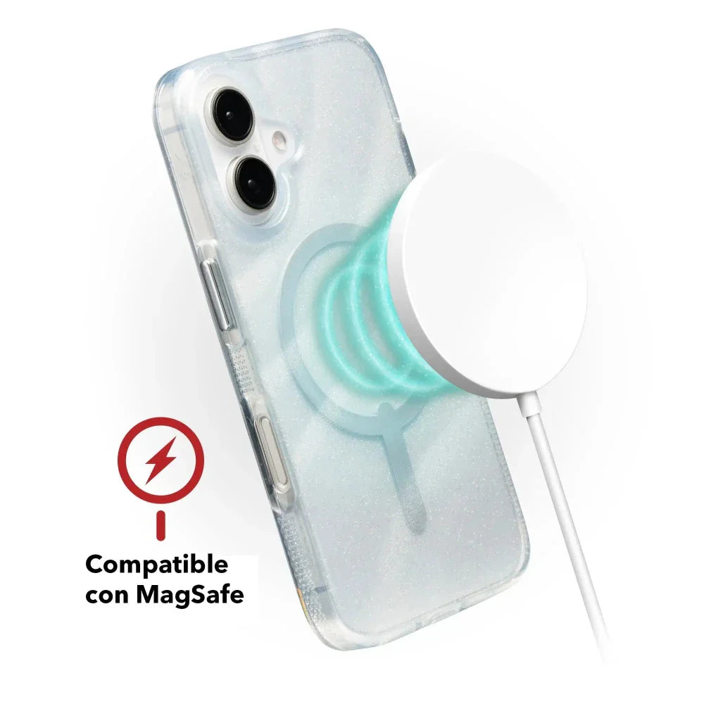 Case Zagg Milan Snap con MagSafe para iPhone 16 - Plateado