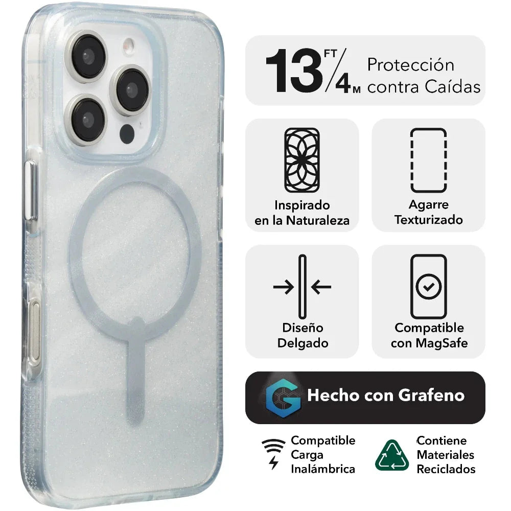 Case Zagg Milan Snap con MagSafe para iPhone 16  Pro Max - Plateado