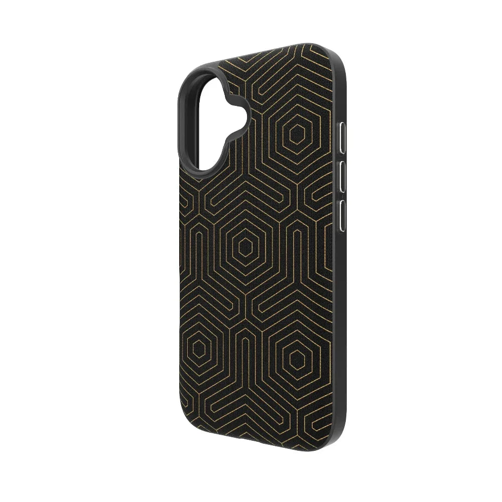 Case Zagg London Snap con Magsafe para iPhone 16 - Hexágonos Negro