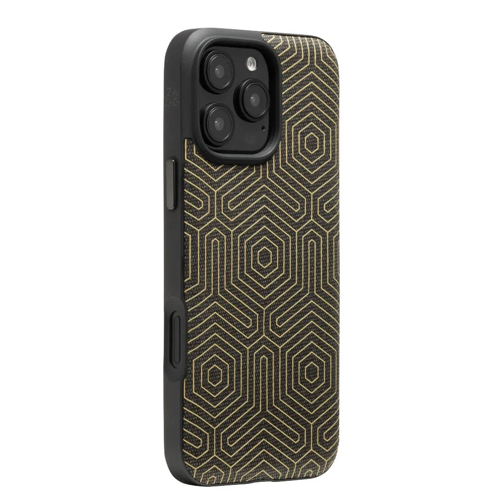 Case ZAGG London Snap para iPhone 16 Pro Max Snap Magsafe - Hexágonos Negro