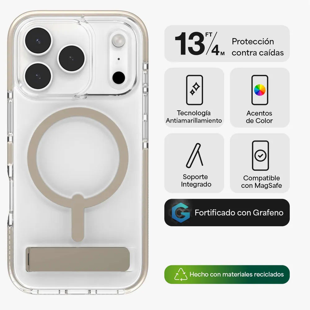 Case ZAGG Santa Cruz Snap MagSafe KS para iPhone 17 Pro Max - Titanio