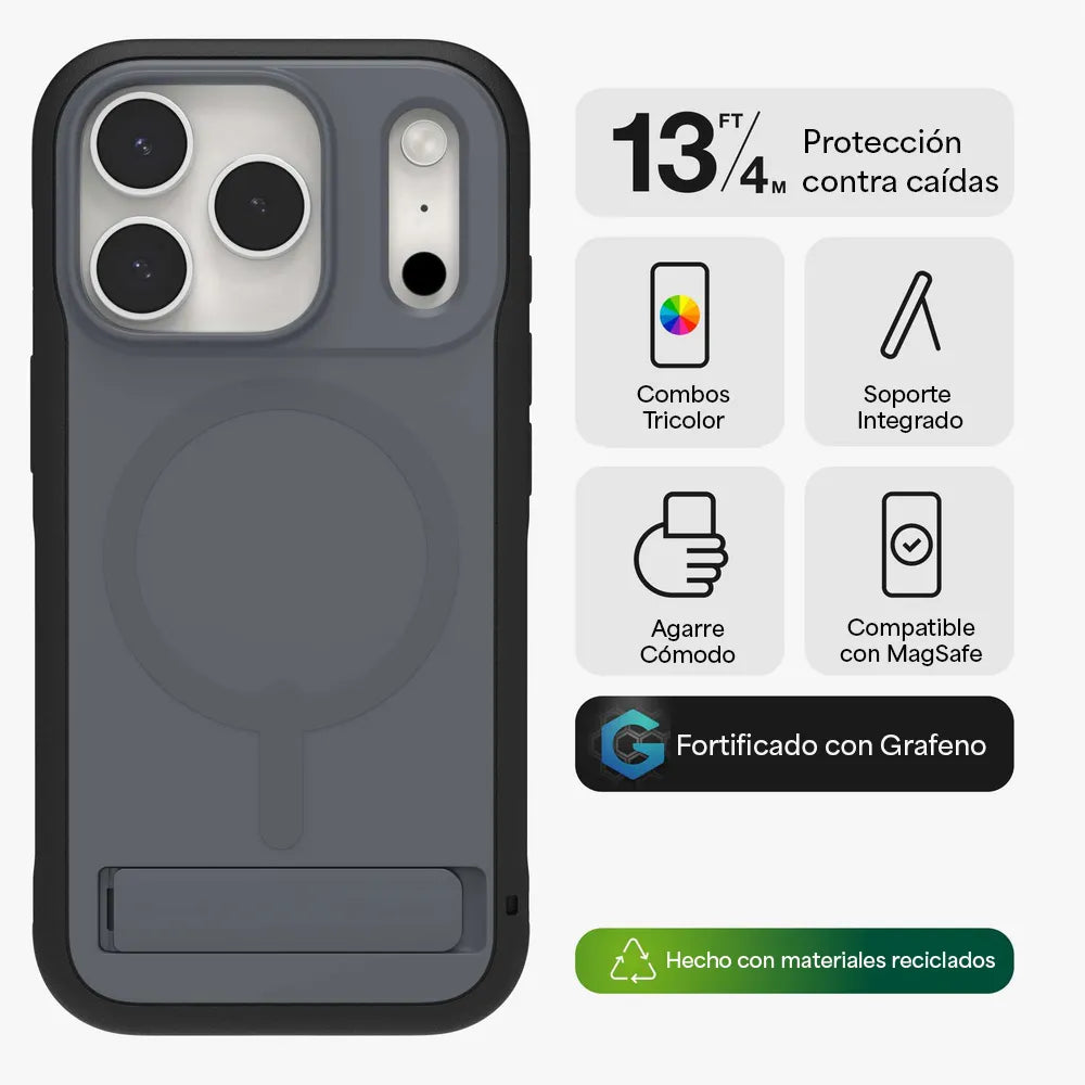 Case_ZAGG_Sedona_Snap_MagSafe_KS_para_iPhone_17_Pro_Max_Carbón_Posición_2_iShop_Costa_Rica